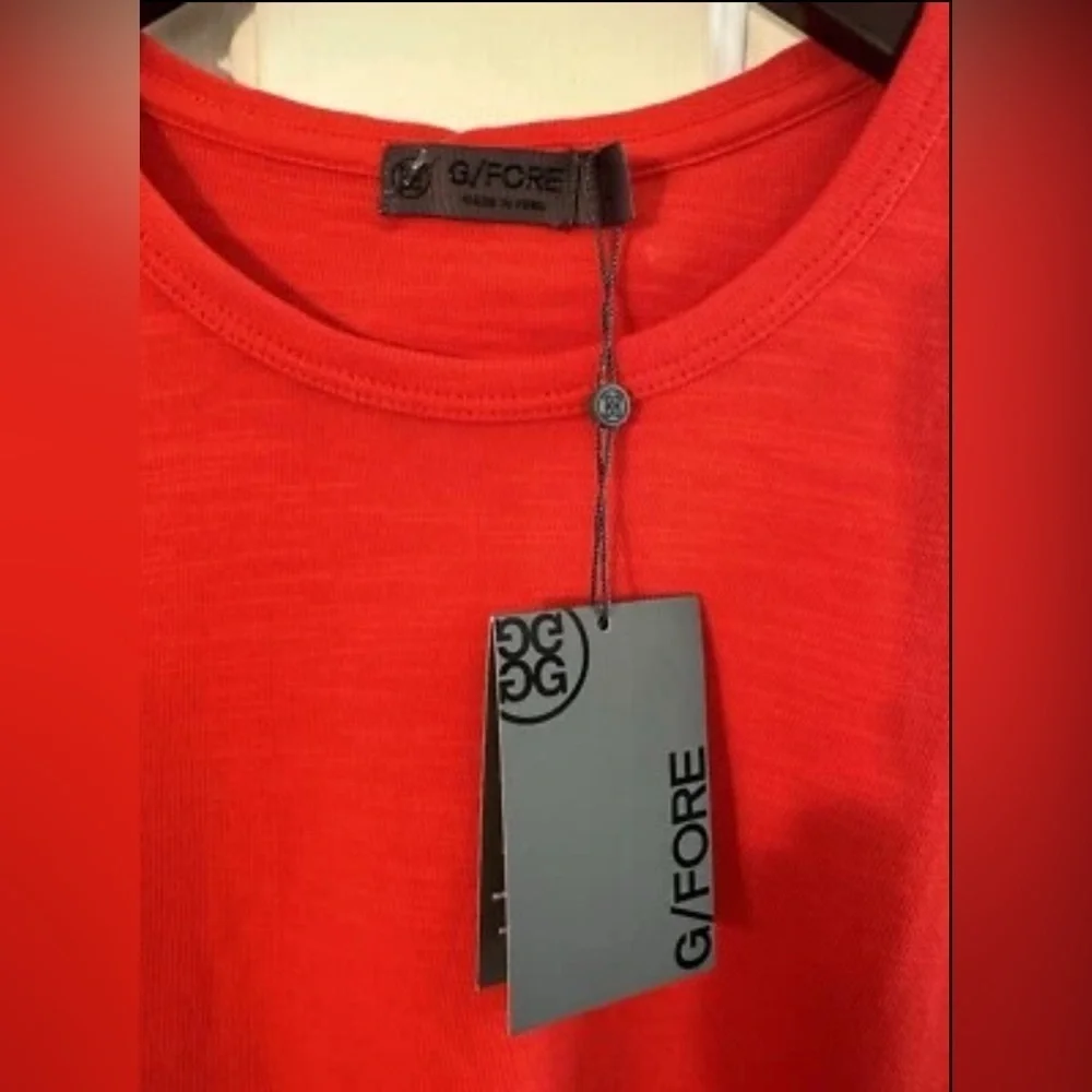 NWT G/FORE Men’s LARGE 100% Cotton Poppy Red T Shirt Elevated Casual Golf Club